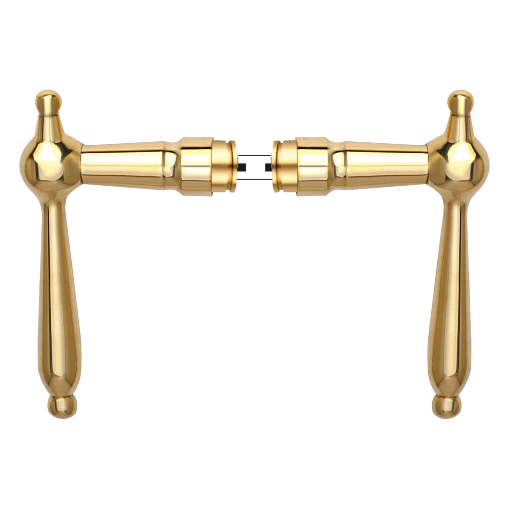 'Mercury' - Brass Door Handle Set with Rosettes and Keyholes