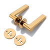 'Spitzer' - Brass Door Handle Set with Rosettes and Keyholes