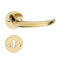 'Pluto' - Brass Door Handle Set with Rosettes and Keyholes