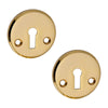 'Mercury' - Brass Door Handle Set with Rosettes and Keyholes