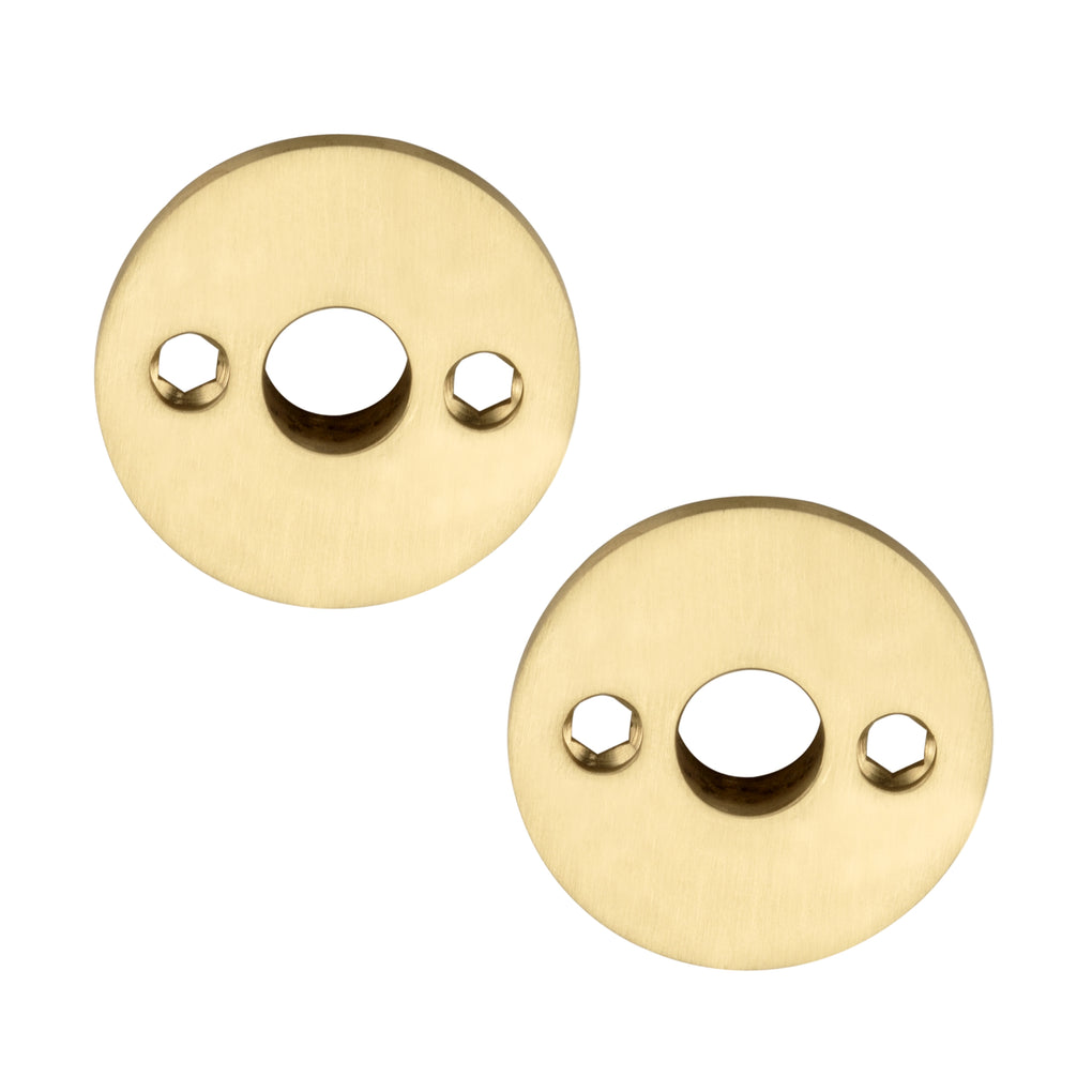 'Pluto' - Brass Door Handle Set with Rosettes and Keyholes