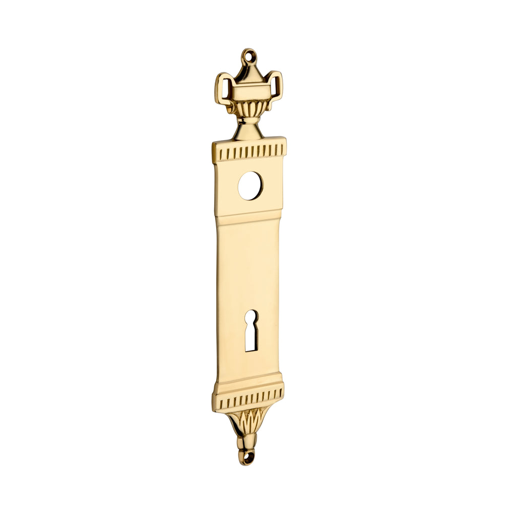 Brass Door Backplate with Keyhole