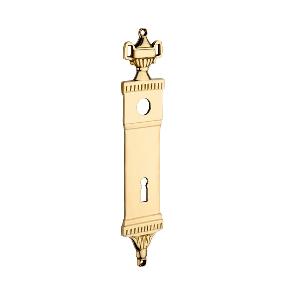 Brass Door Backplate with Keyhole