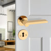 'Spitzer' - Brass Door Handle Set with Rosettes and Keyholes